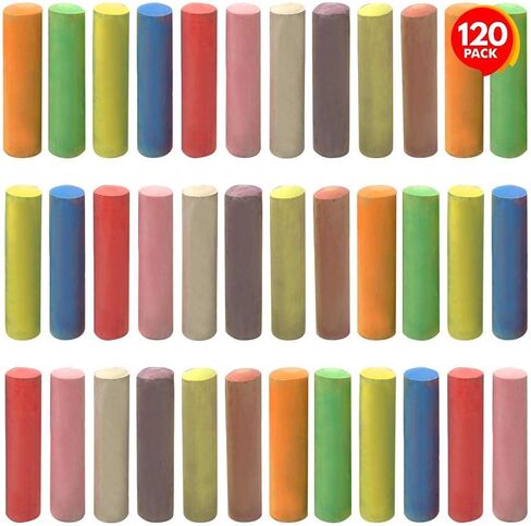 ArtCreativity Jumbo Sidewalk Chalk Set in 7 Colors, 38 Colorful Chalk Pieces in Storage Bucket, Portable, Dust Free & Washable, For Driveway, Pavement, Outdoors, Arts & Crafts Gift for Kids in Kuwait
