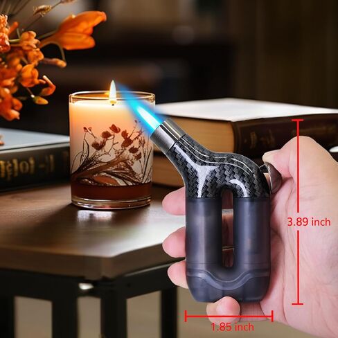 2 Pack Torch Lighter Single Jet Flame Refillable Butane Lighter Windproof Gas Torch Lighters Adjustable Jet Lighter Cool Lighter for Camping Candle BBQ Grill(Fuel Not Included) in Saudi Arabia