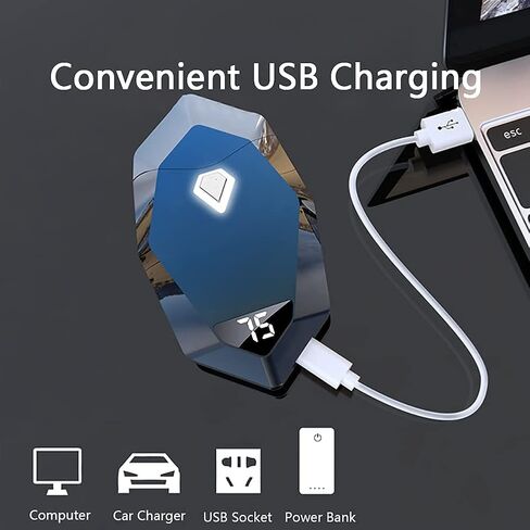 ولاعة كهربائية، ولاعة بلازما بمفتاح LED، ولاعة USB قابلة لإعادة الشحن، ولاعة قوسية عديمة اللهب خالية من الوقود مع مؤشر بطارية رقمي (أزرق) in Kuwait