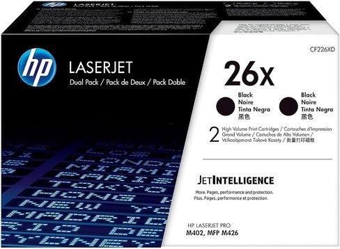 HP 26X Black High Yield Toner Cartridge, 2/Pack (CF226XD), print up to 9000 pages in Saudi Arabia