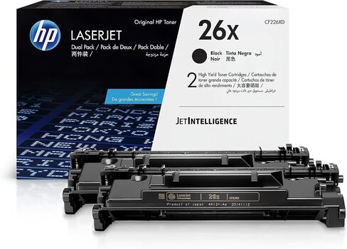 HP 26X Black High Yield Toner Cartridge, 2/Pack (CF226XD), print up to 9000 pages in Saudi Arabia