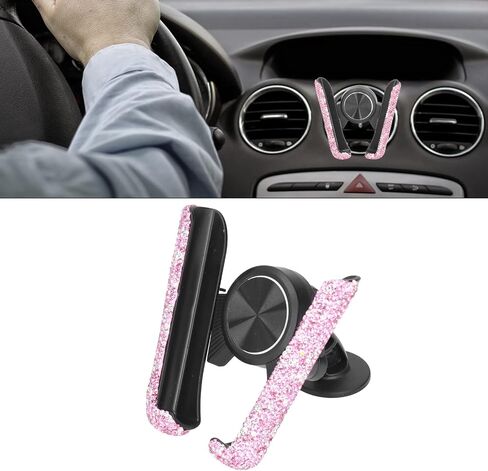 Vehicle Cell Phone Mount, Adjustable Gorgeous Bling Car Phone Holders for Girls for Automobile Decoration for Women(pink) in Saudi Arabia