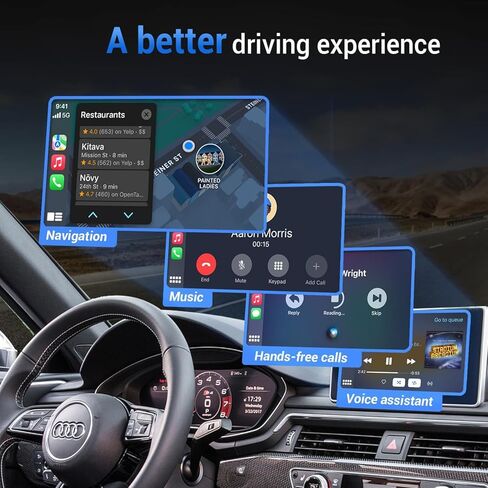 محول CarPlay اللاسلكي لهاتف iPhone - أحدث دونجل Apple Carplay سلكي إلى لاسلكي لعام 2023، التوصيل والتشغيل 14S، واي فاي ثنائي النطاق، بدون تأخير، تحديث عبر الإنترنت in Kuwait