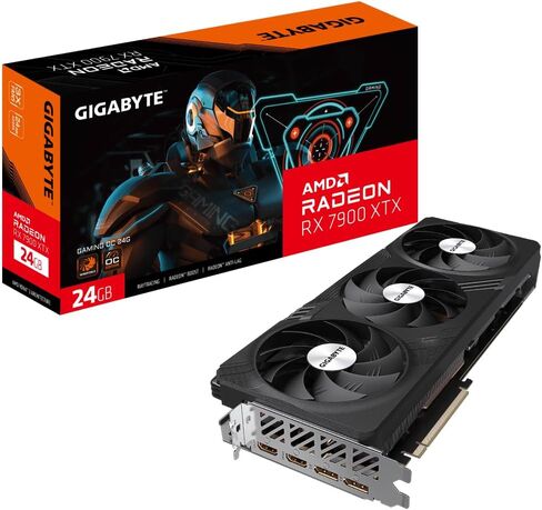 بطاقة رسومات جيجابايت Radeon RX 7900 XTX Gaming OC بسعة 24 جيجابايت - 26 جيجابايت GDDR6 256 بت، نظام تبريد Windforce، لوحة خلفية معدنية، DP 2.1، HDMI 2.1، AMD RDNA 3 Architecture، GV-R79XTXGAMING OC-24GD in Saudi Arabia