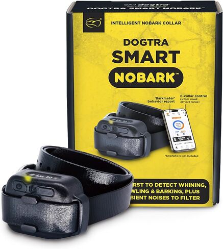 Dogtra Smart NOBARK E-Collar [New Edition] Waterproof, Medium Output with 10 Levels, Barkmeter Report via Smartphone, Detects Barking Types, 30 Yard Range, Compact Size for 10 lbs Dogs in Saudi Arabia