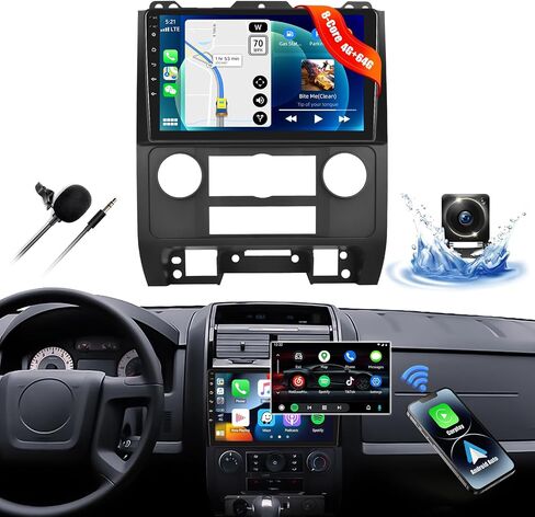 4G+64G 8-Core راديو السيارة ستيريو لسيارة Ford Escape/Mazda Tribute 2008-2012 مع CarPlay اللاسلكي Android Auto 9 بوصة IPS شاشة لمس راديو السيارة Android 13 مع DSP GPS WiFi Bluetooth FM AHD كاميرا احتياطية in Saudi Arabia