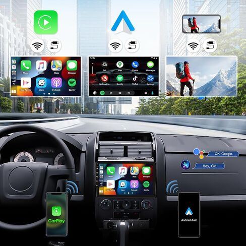 4G+64G 8-Core راديو السيارة ستيريو لسيارة Ford Escape/Mazda Tribute 2008-2012 مع CarPlay اللاسلكي Android Auto 9 بوصة IPS شاشة لمس راديو السيارة Android 13 مع DSP GPS WiFi Bluetooth FM AHD كاميرا احتياطية in Saudi Arabia