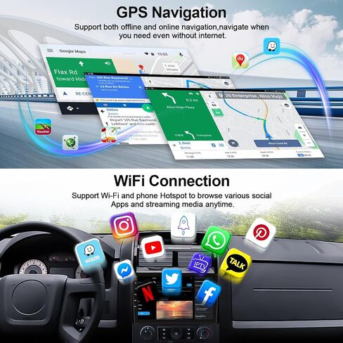 4G+64G 8-Core راديو السيارة ستيريو لسيارة Ford Escape/Mazda Tribute 2008-2012 مع CarPlay اللاسلكي Android Auto 9 بوصة IPS شاشة لمس راديو السيارة Android 13 مع DSP GPS WiFi Bluetooth FM AHD كاميرا احتياطية in Saudi Arabia