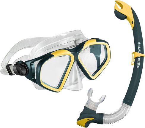 OutdoorMaster x U.S. Divers Cozumel TX Combo Snorkeling Gear for Adults, Dry Snorkel Set Panoramic View Anti-Fog Anti-Leak Swim Mask, Scuba Diving Swimming Snorkel Kit in Saudi Arabia