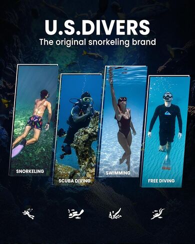 OutdoorMaster x U.S. Divers Cozumel TX Combo Snorkeling Gear for Adults, Dry Snorkel Set Panoramic View Anti-Fog Anti-Leak Swim Mask, Scuba Diving Swimming Snorkel Kit in Saudi Arabia