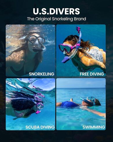 OutdoorMaster x U.S. Divers Cozumel TX Combo معدات الغطس للبالغين، مجموعة غطس جاف رؤية بانورامية مضادة للضباب ومضادة للتسرب، قناع سباحة للغوص والسباحة in Saudi Arabia