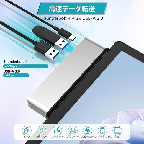 قاعدة تركيب Surface Pro 11/10/9 مع 4K HDMI، USB-C Thunderbolt 4 (شاشة + بيانات + 100 واط PD)، 2 USB 3.0، قارئ بطاقة SD TF، منفذ صوت 3.5 مم، ملحقات لجهاز Surface Pro 11/Pro 10 /برو 9/برو العاشر in Saudi Arabia