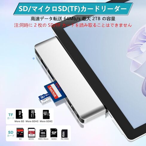 قاعدة تركيب Surface Pro 11/10/9 مع 4K HDMI، USB-C Thunderbolt 4 (شاشة + بيانات + 100 واط PD)، 2 USB 3.0، قارئ بطاقة SD TF، منفذ صوت 3.5 مم، ملحقات لجهاز Surface Pro 11/Pro 10 /برو 9/برو العاشر in Saudi Arabia