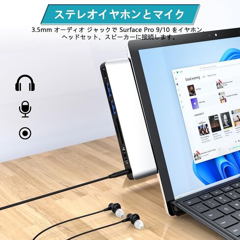 قاعدة تركيب Surface Pro 11/10/9 مع 4K HDMI، USB-C Thunderbolt 4 (شاشة + بيانات + 100 واط PD)، 2 USB 3.0، قارئ بطاقة SD TF، منفذ صوت 3.5 مم، ملحقات لجهاز Surface Pro 11/Pro 10 /برو 9/برو العاشر in Saudi Arabia