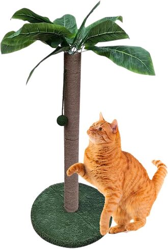 MAMONI Palm Tree Cat Scratching Post for Indoor Cats, 33" Tall Cat Scratching Post with Sisal Rope, Cute Premium Kitten Scratching Post with Hanging Ball in Saudi Arabia