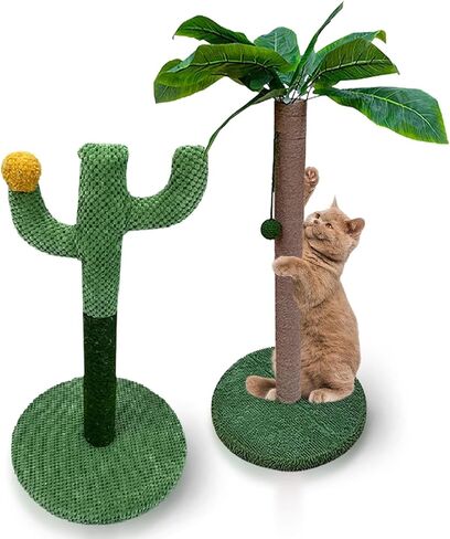 MAMONI Palm Tree Cat Scratching Post for Indoor Cats, 33" Tall Cat Scratching Post with Sisal Rope, Cute Premium Kitten Scratching Post with Hanging Ball in Saudi Arabia