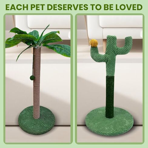 MAMONI Palm Tree Cat Scratching Post for Indoor Cats, 33" Tall Cat Scratching Post with Sisal Rope, Cute Premium Kitten Scratching Post with Hanging Ball in Saudi Arabia