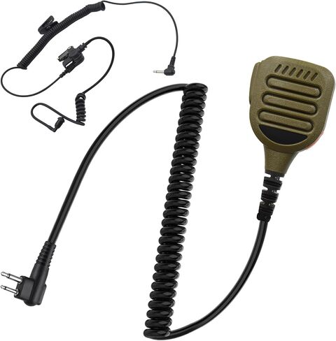 Waterproof Radio Speaker Mic Walkie Talkie Shoulder Handheld Microphone with PTT for CP100 CP185 CP200 CP200D RDM2070D Tan Color (M Plug-01) in Kuwait