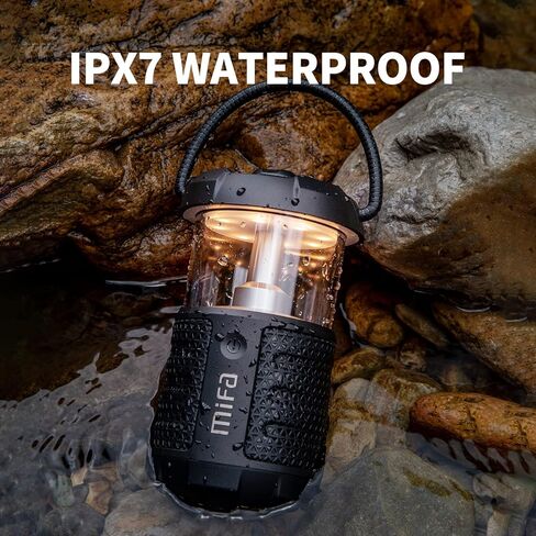 مكبر صوت بلوتوث محمول مقاوم للماء من MIFA مع فتحة بطاقة Micro SD وأضواء ليلية للتخييم والاستحمام وحمام السباحة والشاطئ وغرفة النوم، هدايا أدوات إلكترونية رائعة للرجال والنساء في الهواء الطلق، أسود in Kuwait