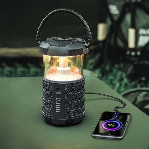 مكبر صوت بلوتوث محمول مقاوم للماء من MIFA مع فتحة بطاقة Micro SD وأضواء ليلية للتخييم والاستحمام وحمام السباحة والشاطئ وغرفة النوم، هدايا أدوات إلكترونية رائعة للرجال والنساء في الهواء الطلق، أسود in Kuwait