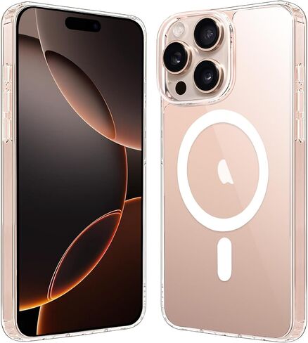 Magnetic Case for iPhone 16 Pro Max Case 6.9-Inch, Compatible with MagSafe Wireless Charging, Transparent Anti-Scratch Back Shockproof Slim Thin Phone Case Cover in Kuwait
