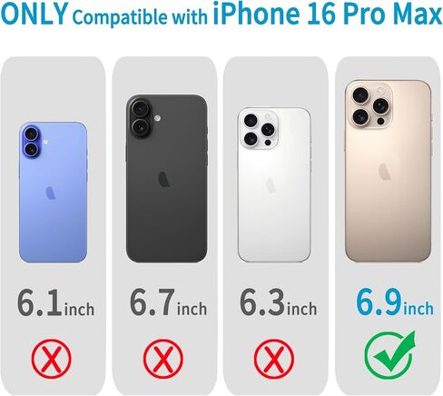 Magnetic Case for iPhone 16 Pro Max Case 6.9-Inch, Compatible with MagSafe Wireless Charging, Transparent Anti-Scratch Back Shockproof Slim Thin Phone Case Cover in Kuwait