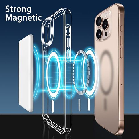 Magnetic Case for iPhone 16 Pro Max Case 6.9-Inch, Compatible with MagSafe Wireless Charging, Transparent Anti-Scratch Back Shockproof Slim Thin Phone Case Cover in Kuwait