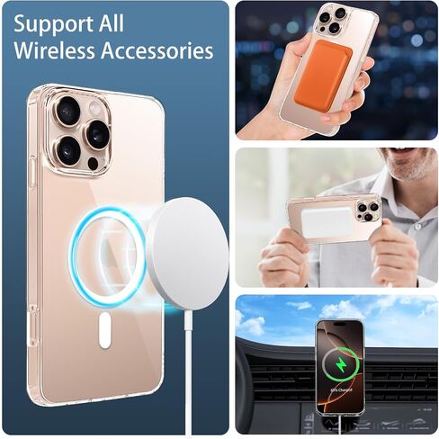 Magnetic Case for iPhone 16 Pro Max Case 6.9-Inch, Compatible with MagSafe Wireless Charging, Transparent Anti-Scratch Back Shockproof Slim Thin Phone Case Cover in Kuwait