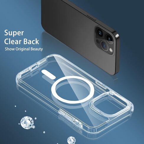 Magnetic Case for iPhone 16 Pro Max Case 6.9-Inch, Compatible with MagSafe Wireless Charging, Transparent Anti-Scratch Back Shockproof Slim Thin Phone Case Cover in Kuwait