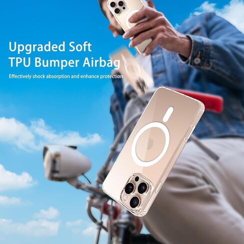 Magnetic Case for iPhone 16 Pro Max Case 6.9-Inch, Compatible with MagSafe Wireless Charging, Transparent Anti-Scratch Back Shockproof Slim Thin Phone Case Cover in Kuwait