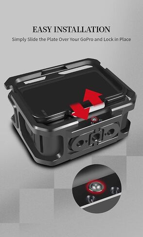 قفص كاميرا متين من الألومنيوم لكاميرا GoPro Hero 11 - غطاء واقٍ مع حوامل أحذية باردة، ومنافذ مقطوعة بدقة، ومضادة للاهتزاز، وتبديد الحرارة لصناعة أفلام أكثر سلاسة in Saudi Arabia