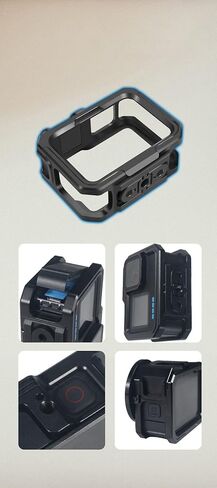 قفص كاميرا متين من الألومنيوم لكاميرا GoPro Hero 11 - غطاء واقٍ مع حوامل أحذية باردة، ومنافذ مقطوعة بدقة، ومضادة للاهتزاز، وتبديد الحرارة لصناعة أفلام أكثر سلاسة in Saudi Arabia