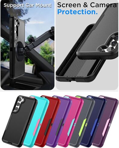 حافظة بمشبك حزام من AICase لهاتف Galaxy S22 Plus مع واقي شاشة، حماية شديدة التحمل من السقوط لجسم كامل متين مقاوم للصدمات/الغبار بدرجة عسكرية متينة لهاتف Samsung Galaxy S22 Plus_2 in Saudi Arabia