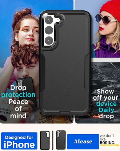 حافظة بمشبك حزام من AICase لهاتف Galaxy S22 Plus مع واقي شاشة، حماية شديدة التحمل من السقوط لجسم كامل متين مقاوم للصدمات/الغبار بدرجة عسكرية متينة لهاتف Samsung Galaxy S22 Plus_2 in Saudi Arabia