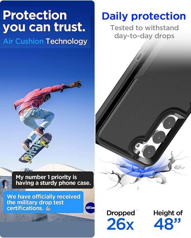 حافظة بمشبك حزام من AICase لهاتف Galaxy S22 Plus مع واقي شاشة، حماية شديدة التحمل من السقوط لجسم كامل متين مقاوم للصدمات/الغبار بدرجة عسكرية متينة لهاتف Samsung Galaxy S22 Plus_2 in Saudi Arabia