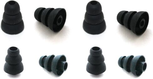 8 Pcs Large (L) Black Triple Flange Replacement Eartips Earbuds for Monster Beats Dr. Dre Tour, urBeats, Powerbeats and LG Tone in Saudi Arabia