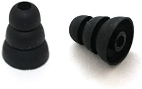 8 Pcs Large (L) Black Triple Flange Replacement Eartips Earbuds for Monster Beats Dr. Dre Tour, urBeats, Powerbeats and LG Tone in Saudi Arabia