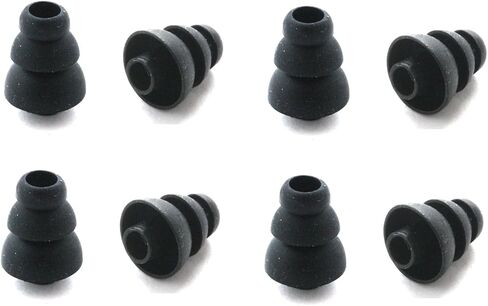 8 Pcs Large (L) Black Triple Flange Replacement Eartips Earbuds for Monster Beats Dr. Dre Tour, urBeats, Powerbeats and LG Tone in Saudi Arabia