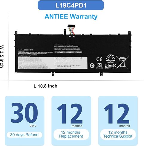 بطارية الكمبيوتر المحمول ANTIEE 60Wh L19C4PD1 L19D4PD1 لأجهزة Lenovo Ideapad Yoga 6-13ARE05 6-13ALC6 Yoga C640-13IML LTE Series 5B10U65274 5B10W67329 5B10U65275 5B10W67385 SB10W67395 SB10W67360 7.68 فولت 7820 مللي أمبير in Saudi Arabia