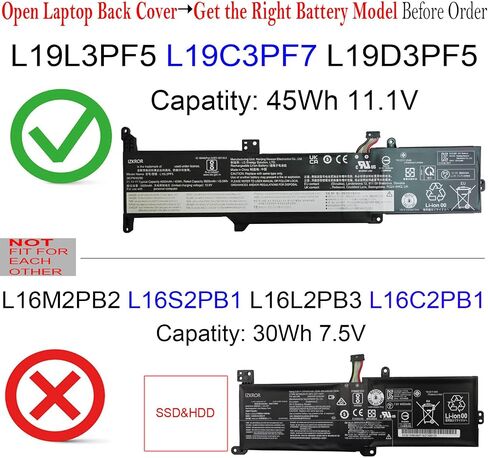 L19C3PF7 45Wh استبدال البطارية لينوفو IdeaPad 3-14ARE05 3-14IML05 3-14IIL05 3-14ITL05 3-15IML05 3-15IIL05 3-15ITL05 / V14 G1-IML / V15 G1-IML سلسلة الكمبيوتر المحمول L19L3PF5 L19D3PF5 11.34V in Saudi Arabia