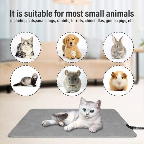 FluffyDream Pet Heating Pad for Dogs and Cats Indoor Warming Mat Electric Heating Pad with Chew Resistant Steel-Wrapped Cord and Soft Cover in Saudi Arabia