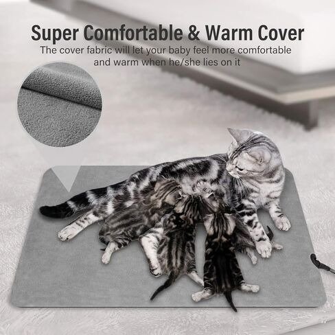 FluffyDream Pet Heating Pad for Dogs and Cats Indoor Warming Mat Electric Heating Pad with Chew Resistant Steel-Wrapped Cord and Soft Cover in Saudi Arabia