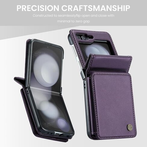 COVO for Samsung Galaxy Z Flip 5 Case Wallet with RFID Blocking Credit Card Holder, Flip 5 PU Leather Protective Cover Kickstand Case Women Men for Samsung Z Flip 5 Wallet Case Purple in Saudi Arabia
