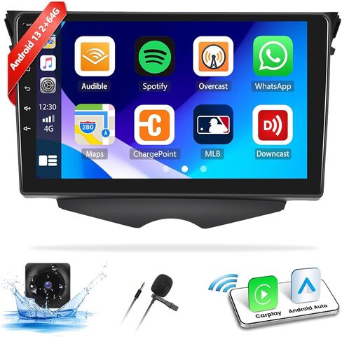 2+64G Android 13 Car Stereo for Hyundai Veloster 2011-2017 with Wireless CarPlay Android Auto, 9’’ Touchscreen in Dash GPS Radio with Navi WiFi Bluetooth FM RDS HiFi EQ SWC + Backup Camera in Kuwait
