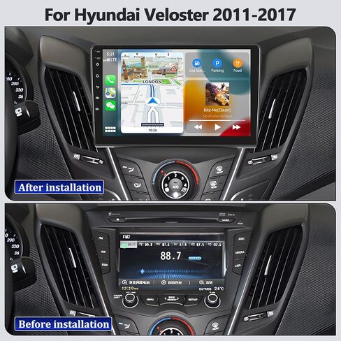 2+64G Android 13 Car Stereo for Hyundai Veloster 2011-2017 with Wireless CarPlay Android Auto, 9’’ Touchscreen in Dash GPS Radio with Navi WiFi Bluetooth FM RDS HiFi EQ SWC + Backup Camera in Kuwait