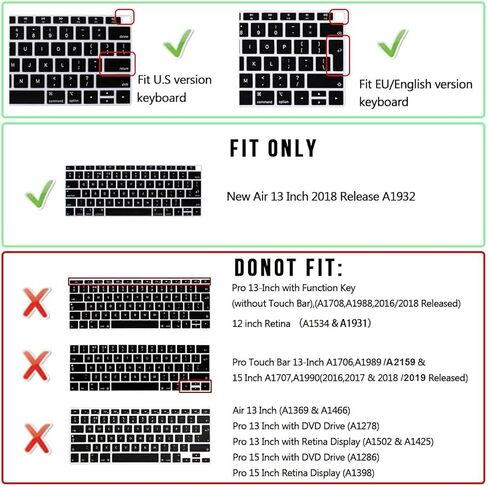 غطاء لوحة المفاتيح Logic pro x Shortcuts Hotkey لجهاز MacBook Air 2018 [13.3 بوصة A1932 مع شاشة Retina ومعرف اللمس] واقي ناعم من السيليكون، إصدار الولايات المتحدة الأمريكية/الاتحاد الأوروبي in Saudi Arabia