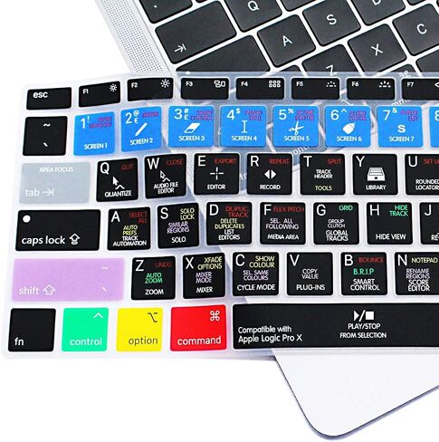 غطاء لوحة المفاتيح Logic pro x Shortcuts Hotkey لجهاز MacBook Air 2018 [13.3 بوصة A1932 مع شاشة Retina ومعرف اللمس] واقي ناعم من السيليكون، إصدار الولايات المتحدة الأمريكية/الاتحاد الأوروبي in Saudi Arabia