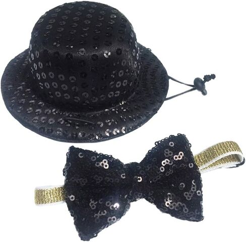 2-Pack Dog Costume Company Top Hat, Bow Ties for Dogs Funny Pets Accessories Dogs Top Hat and Bow Tie for Small Dog Party Supplies in Saudi Arabia