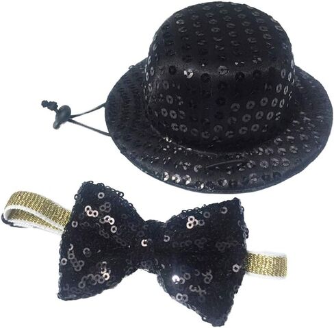 2-Pack Dog Costume Company Top Hat, Bow Ties for Dogs Funny Pets Accessories Dogs Top Hat and Bow Tie for Small Dog Party Supplies in Saudi Arabia