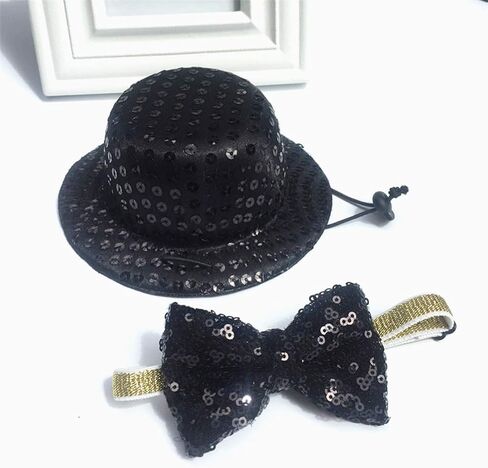 2-Pack Dog Costume Company Top Hat, Bow Ties for Dogs Funny Pets Accessories Dogs Top Hat and Bow Tie for Small Dog Party Supplies in Saudi Arabia
